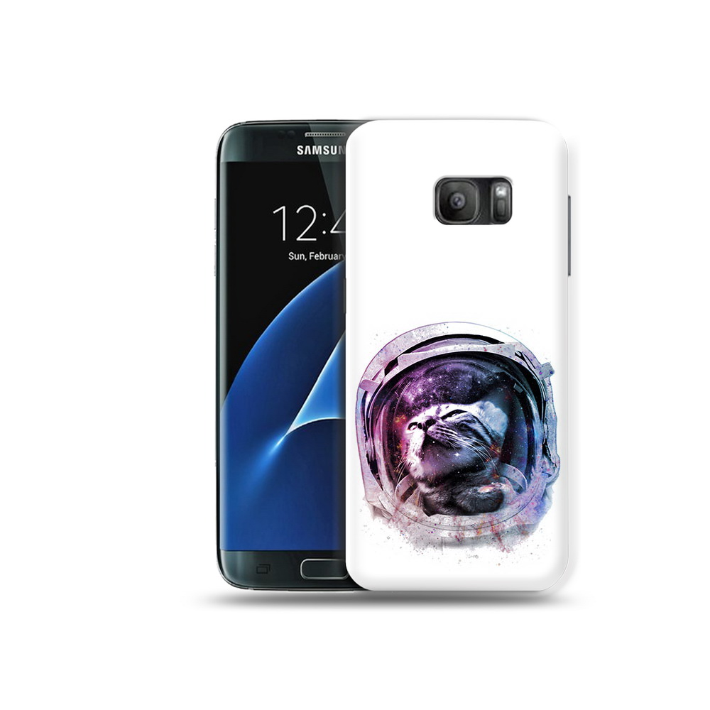 

Чехол MyPads Tocco для Samsung Galaxy S7 кот в шлеме, Прозрачный, Tocco