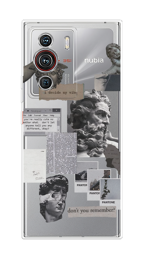 

Чехол на ZTE Nubia Z40 Pro "Коллаж греческие скульптуры", Бежевый;серый, 135850-1