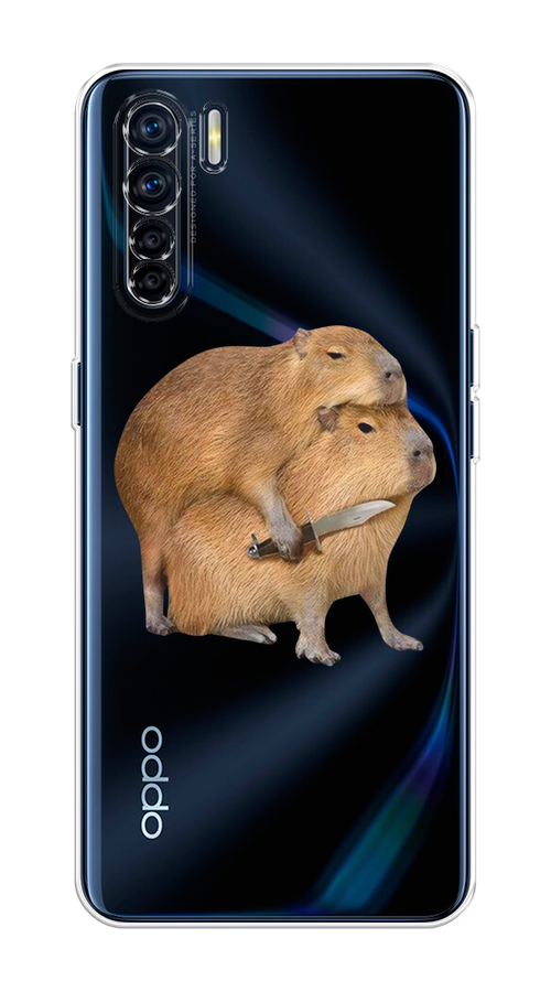 

Чехол на Oppo A91/Reno 3 "Капибара с ножом", Бежевый, 254250-1