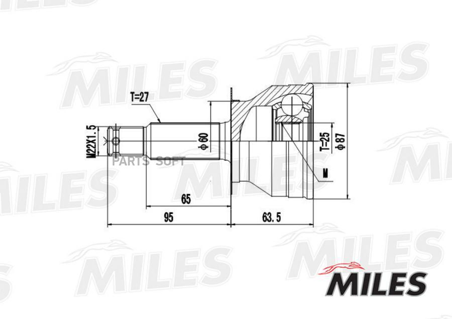

MILES GA20172 ШРУС HYUNDAI SONATA EF III-IV 2.0 98-04 нар. 1шт