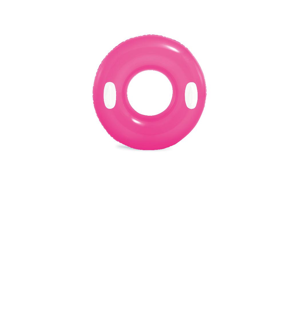 Надувной круг Intex с ручками розовый 59258
