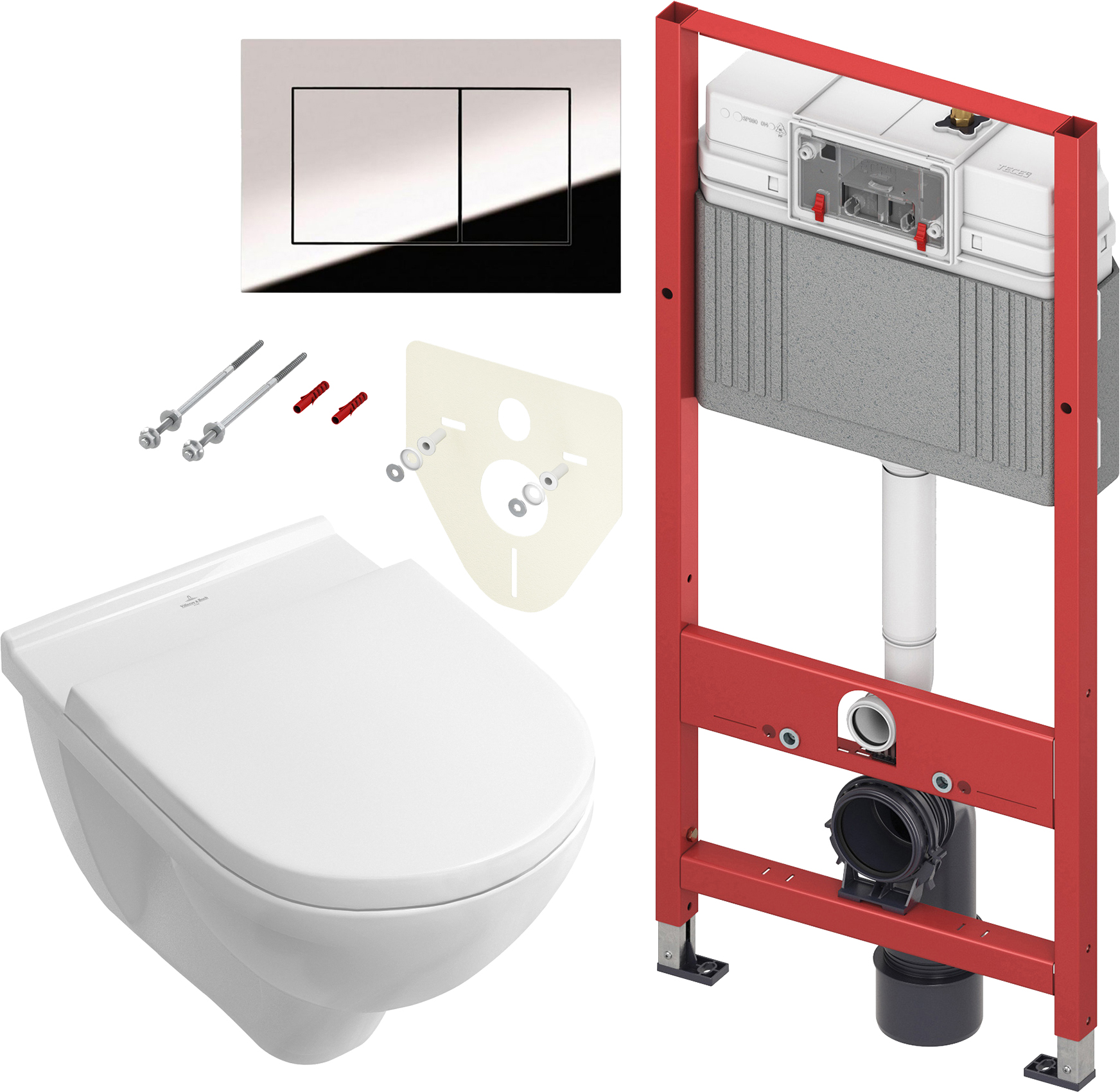 

Комплект Унитаз подвесной Villeroy & Boch Boch O.Novo с инсталляцией TECE Now 4 в 1 с кноп, O.Novo 5660H101 alpin