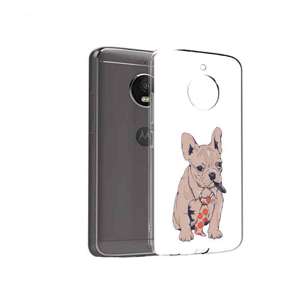 

Чехол MyPads Tocco для Motorola Moto E4 бульдог с сигарой (PT99977.370.250), Прозрачный, Tocco