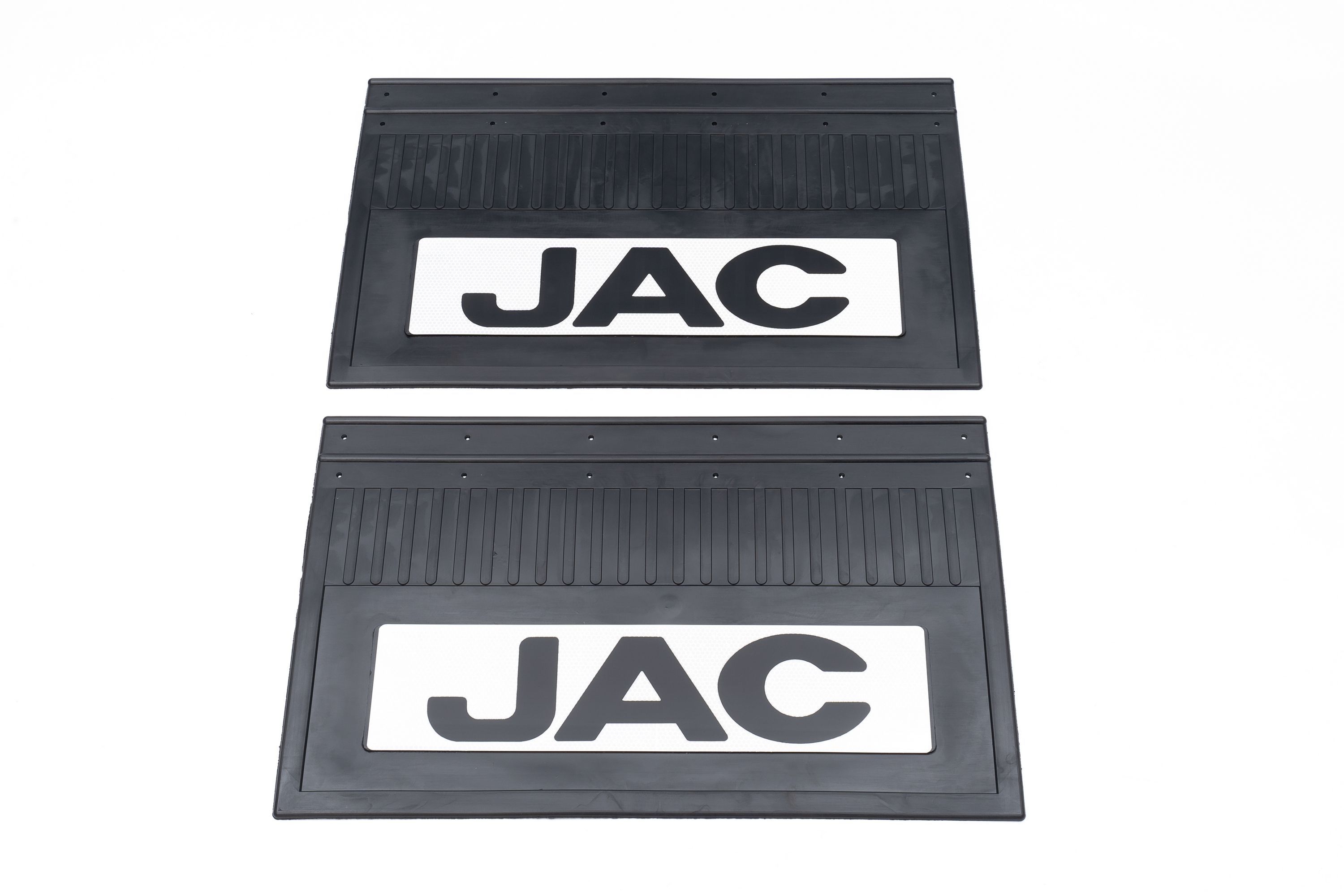 

Комплект брызговиков JAC черная резина 600*370 задние светоотр.