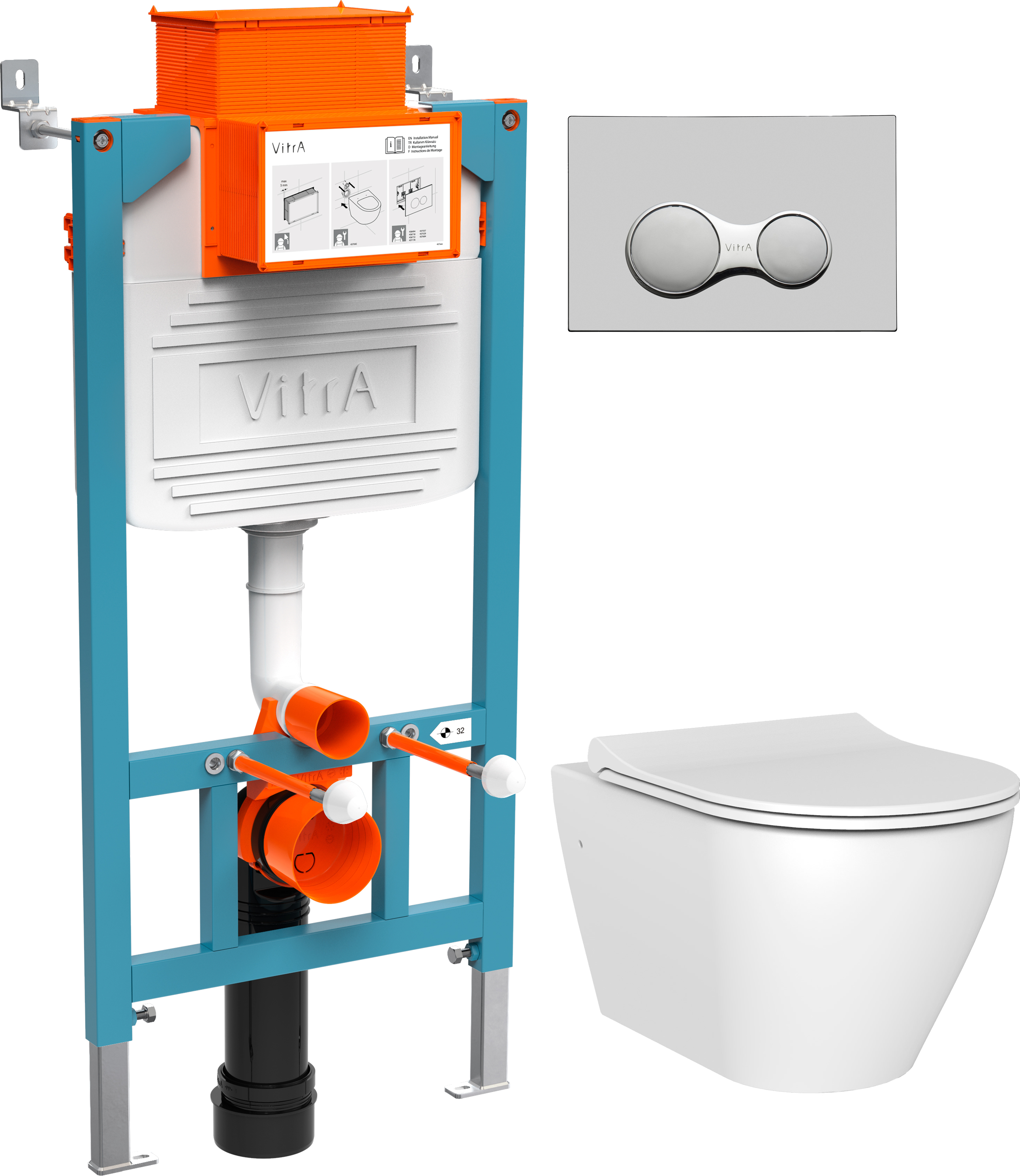 

Комплект Унитаз подвесной STWORKI Merlingen MWH55 + Инсталляция VitrA 800-2015 с кнопкой с, Merlingen MWH55