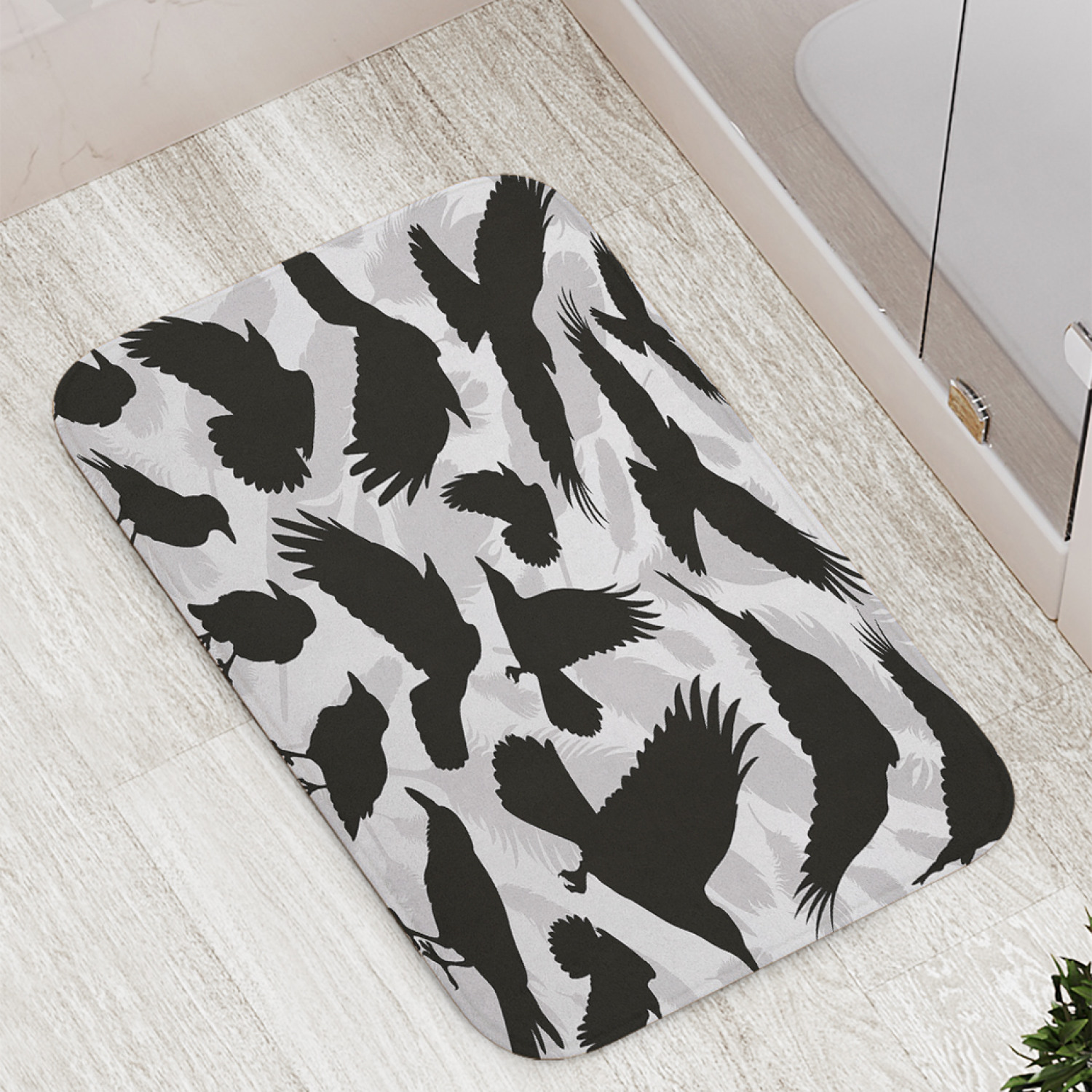 

Коврики для ванной и туалета bath_96141 Силуэты ворон JoyArty, Силуэты ворон