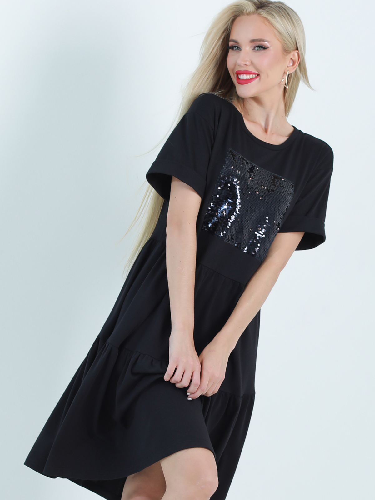 

Платье женское DSTrend Сама себе праздник черное 44 RU, Черный, Сама себе праздник