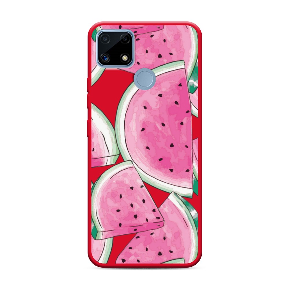 

Чехол Awog на Realme C25/ C25s "Акварельные арбузы", Зеленый;белый;розовый, 257453-1