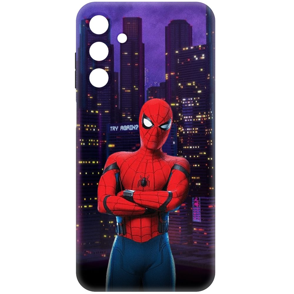 

Чехол-накладка Krutoff Soft Case Человек-Паук. На крыше для Samsung Galaxy M15 черный