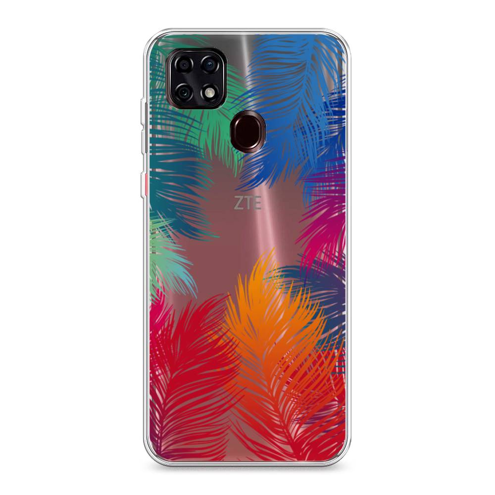 фото Силиконовый чехол "рамка из перьев" на zte blade 20 smart awog