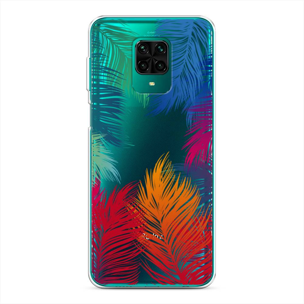 фото Силиконовый чехол "рамка из перьев" на xiaomi redmi note 9 pro awog