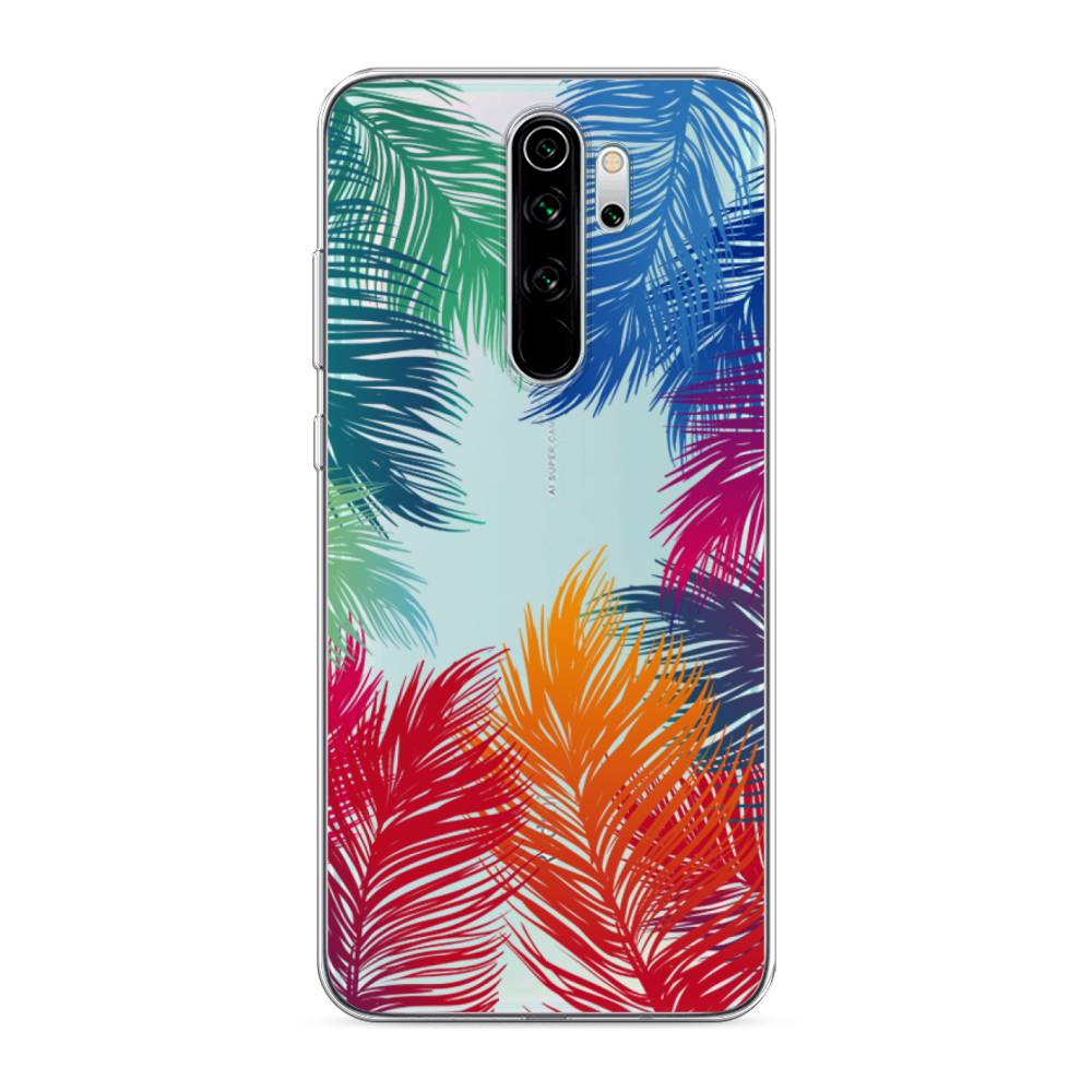 фото Силиконовый чехол "рамка из перьев" на xiaomi redmi note 8 pro awog