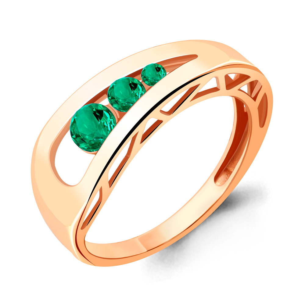 

Кольцо из серебра с изумрудом искусственным Aquamarine Aquamarine 68828Г_925_з р, 68828Г_925_з