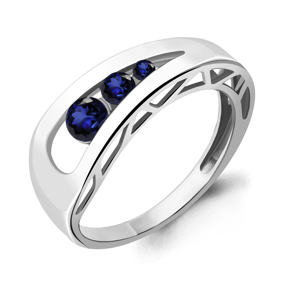 

Кольцо из серебра с сапфиром искусственным Aquamarine Aquamarine 68828Б_925_р р. 18,5, 68828Б_925_р