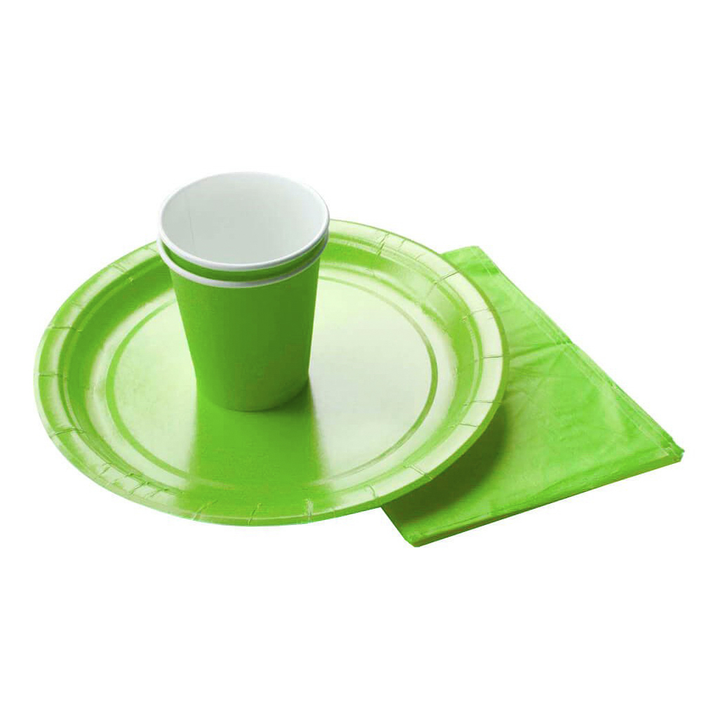 Набор бумажной посуды Европа салатовый 5 персон