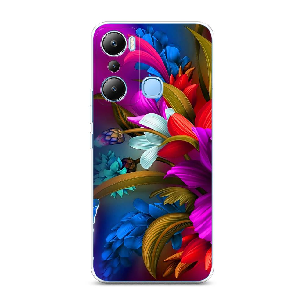 

Чехол на Infinix HOT 20i "Фантастические цветы", Фиолетовый;красный;синий, 3102950-2
