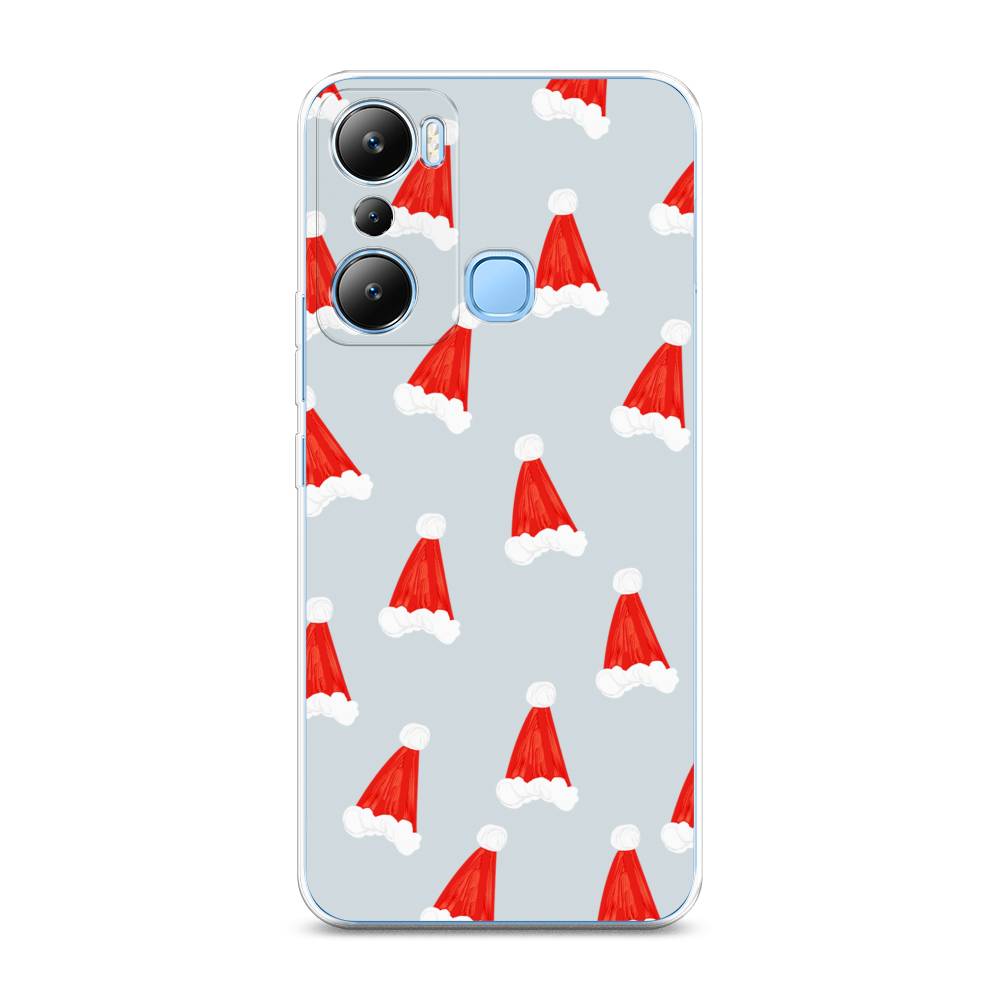 

Чехол на Infinix HOT 20i "Новогодние шапочки", Белый;красный;серый, 3102950-5