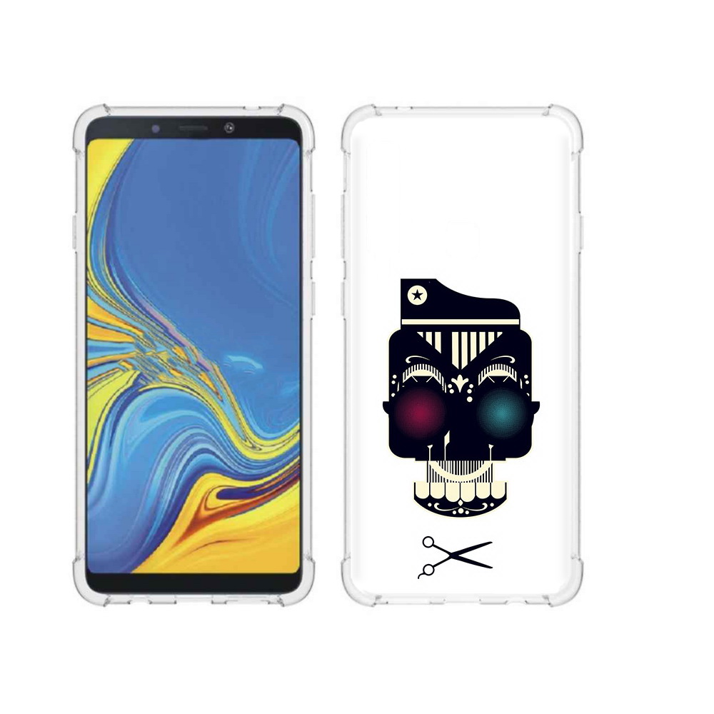 

Чехол MyPads Tocco для Samsung Galaxy A9 черно белый скелет с яркими глазами, Прозрачный, Tocco