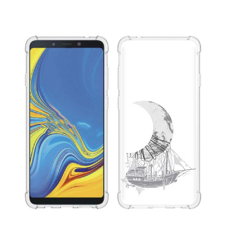 

Чехол MyPads Tocco для Samsung Galaxy A9 черно белый корабль полумесяц (PT118683.560.684), Прозрачный, Tocco
