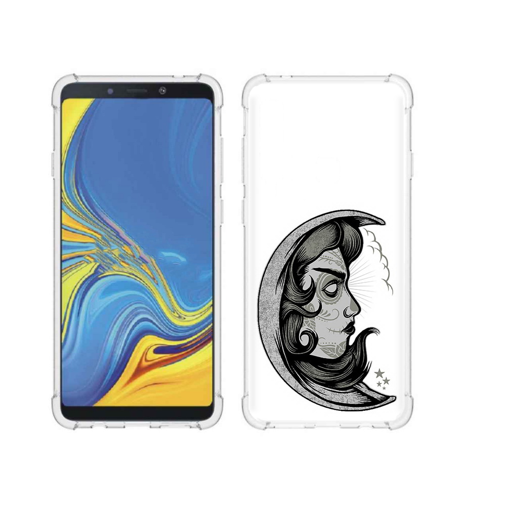 

Чехол MyPads Tocco для Samsung Galaxy A9 черно белая луна с лицом (PT118683.560.680), Прозрачный, Tocco