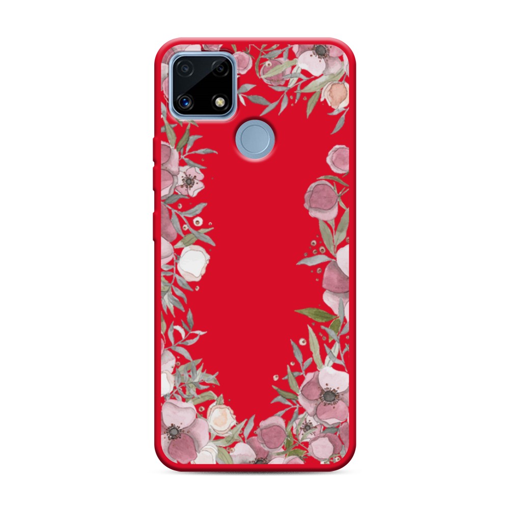 

Чехол Awog на Realme C25/ C25s "Розовая цветочная рамка", Розовый;зеленый, 257453-1