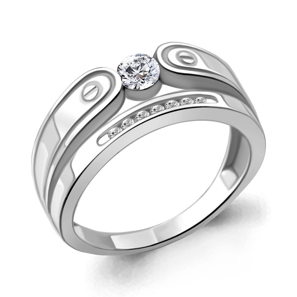 

Кольцо из серебра с фианитом Aquamarine Aquamarine 68827А_925_р р. 18, 68827А_925_р