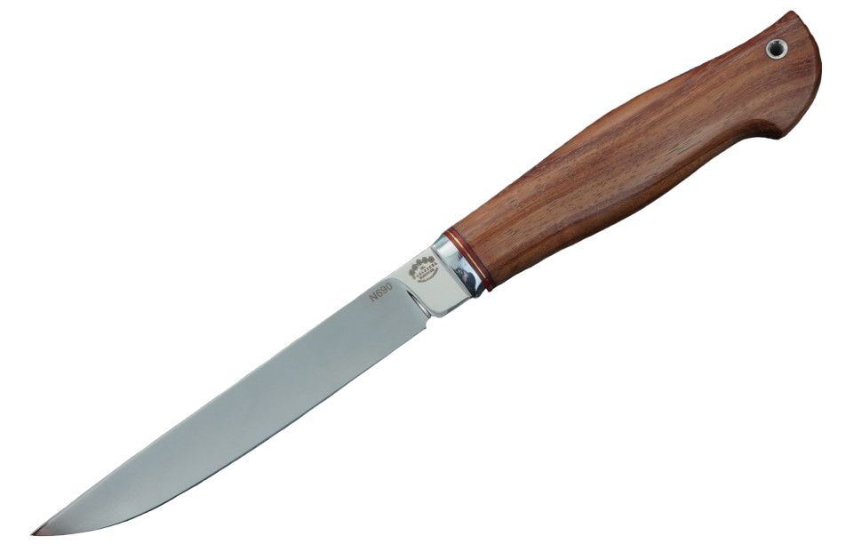 Нож Осетр Н-89, сталь Bohler N690, рукоять термоясень, красная проставка