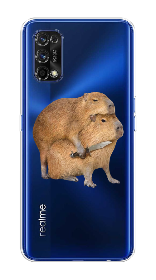 

Чехол на Realme 7 Pro "Капибара с ножом", Бежевый, 254050-1