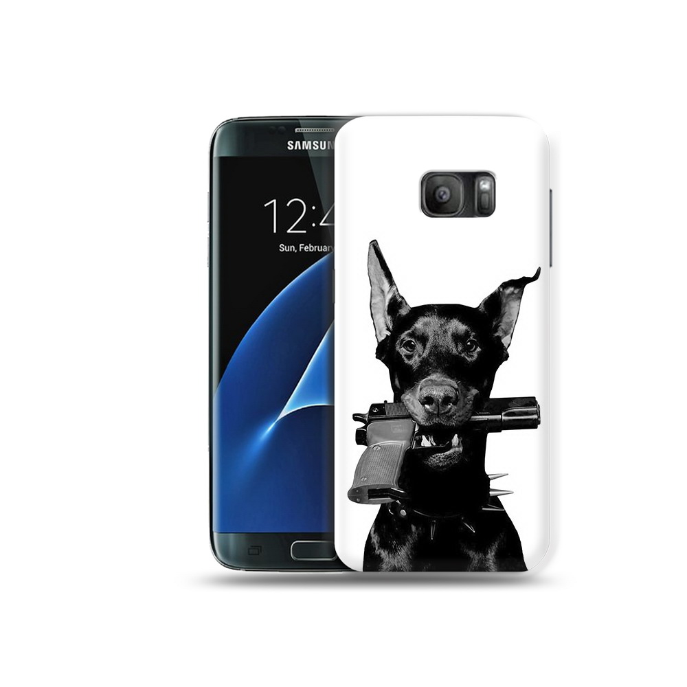 

Чехол MyPads Tocco для Samsung Galaxy S7 доберман с пистолетом, Прозрачный, Tocco
