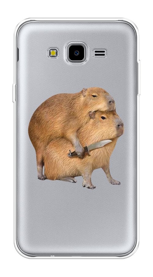 

Чехол на Samsung Galaxy J7 Neo "Капибара с ножом", Бежевый, 25350-1