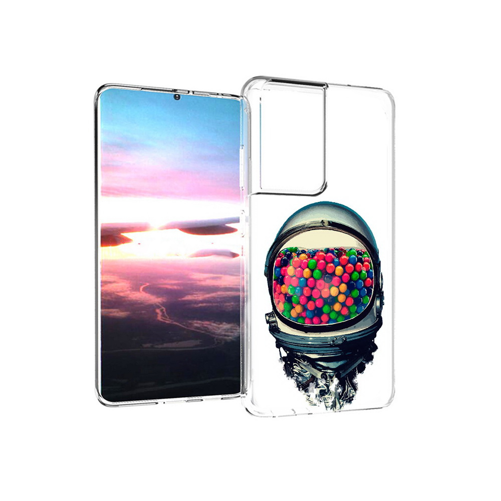 

Чехол MyPads Tocco для Samsung Galaxy S21 Ultra шлем космонавта (PT157307.497.700), Прозрачный, Tocco