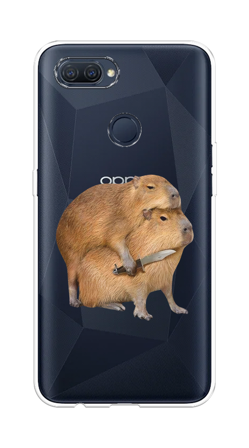 

Чехол на Oppo A12 "Капибара с ножом", Бежевый, 253450-1