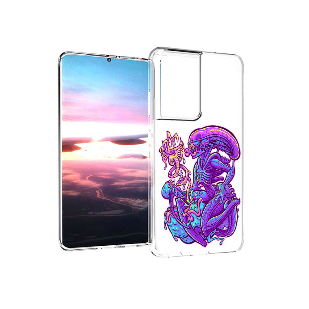 Чехол MyPads Tocco для Samsung Galaxy S21 Ultra чужой фиолетовый цвет (PT157307.497.693)
