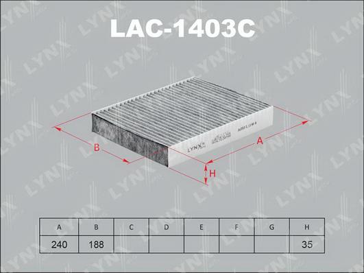 

Фильтр воздушный салона LYNXauto LAC-1403C