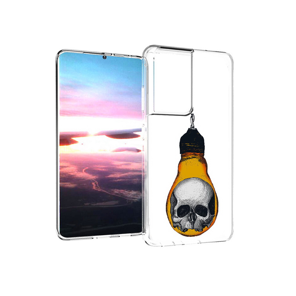 

Чехол MyPads Tocco для Samsung Galaxy S21 Ultra череп в лампочке (PT157307.497.676), Прозрачный, Tocco