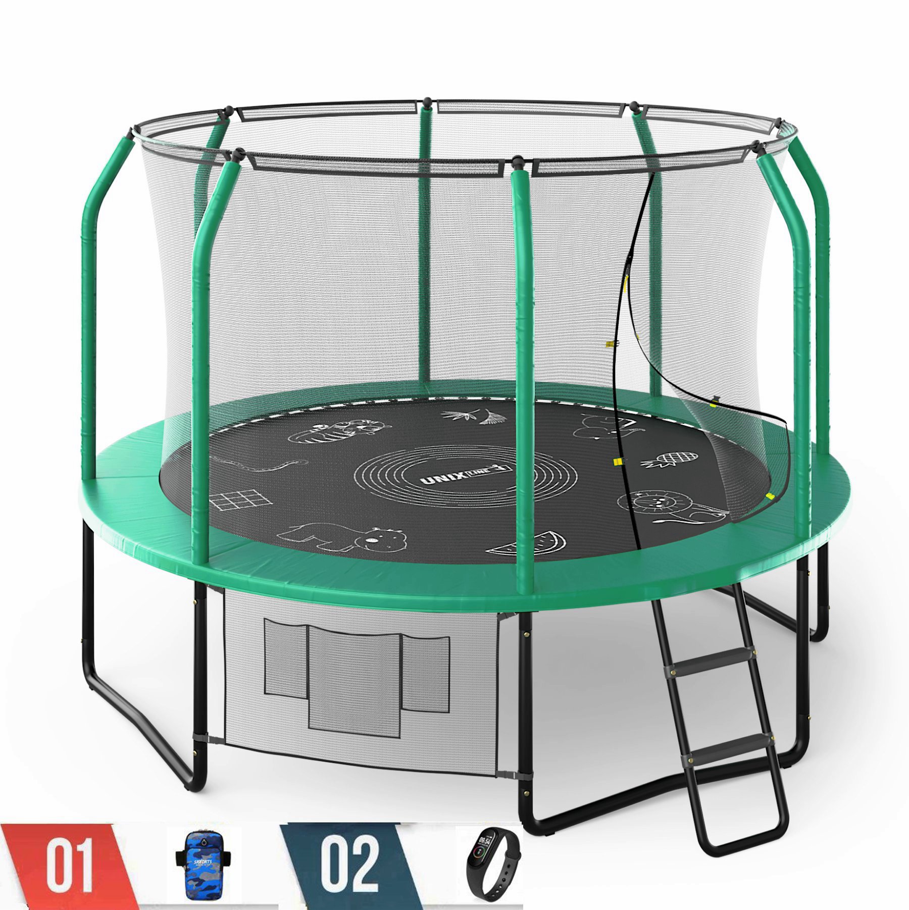 

Батут Unix Line 10ft (3,05 м) Supreme Game (green) + аксессуары, Зеленый, Supreme Game 10ft