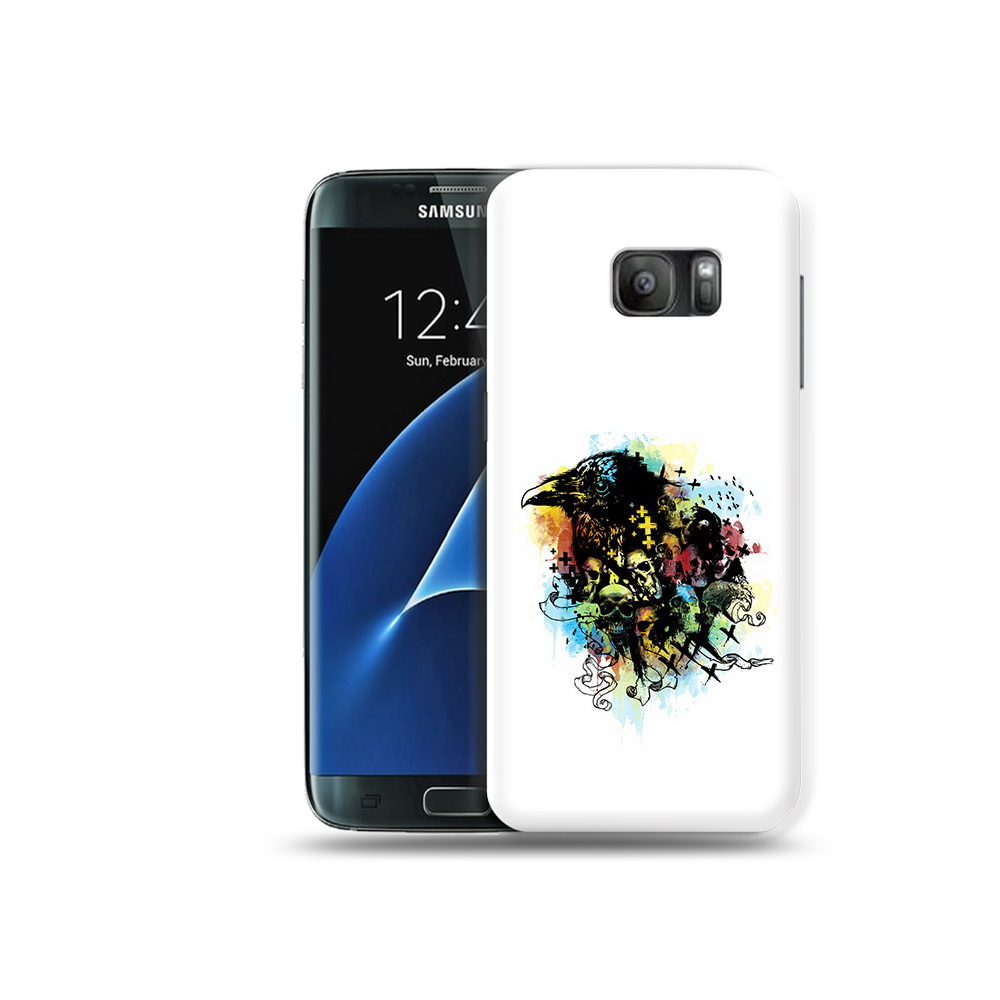 

Чехол MyPads Tocco для Samsung Galaxy S7 ворон и черепа, Прозрачный, Tocco