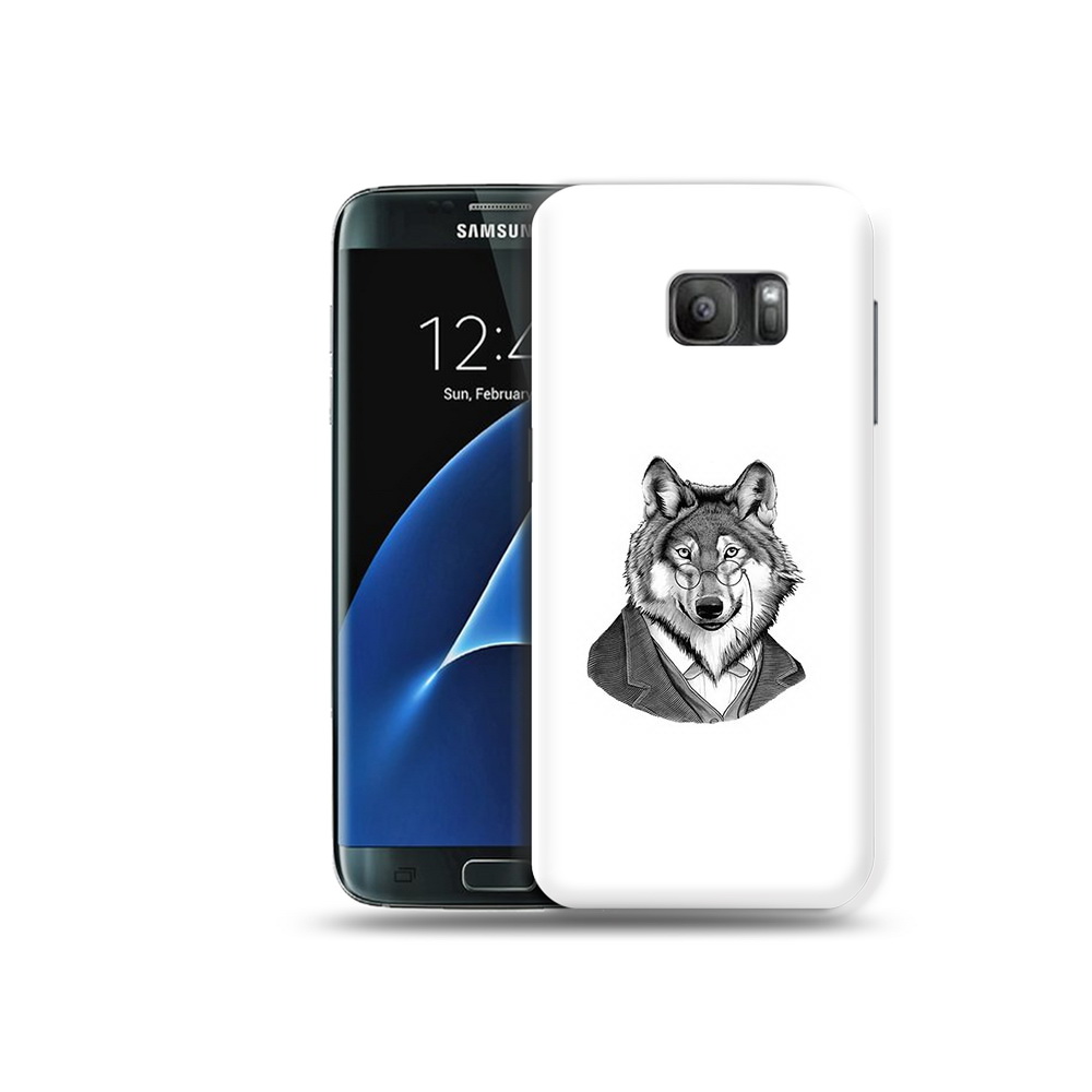 Чехол MyPads Tocco для Samsung Galaxy S7 волк в пиджаке