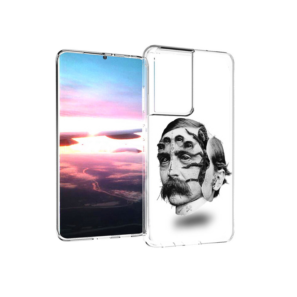 

Чехол MyPads Tocco для Samsung Galaxy S21 Ultra страшное лицо мужчины (PT157307.497.629), Прозрачный, Tocco