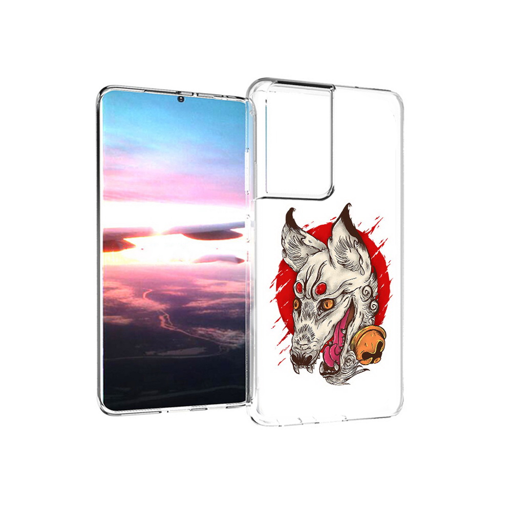 

Чехол MyPads Tocco для Samsung Galaxy S21 Ultra страшная собака (PT157307.497.627), Прозрачный, Tocco