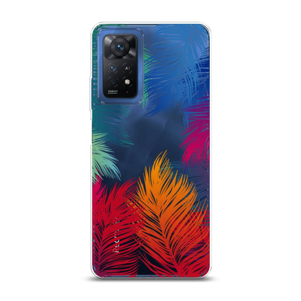 фото Силиконовый чехол "рамка из перьев" на xiaomi redmi note 11 pro 5g awog