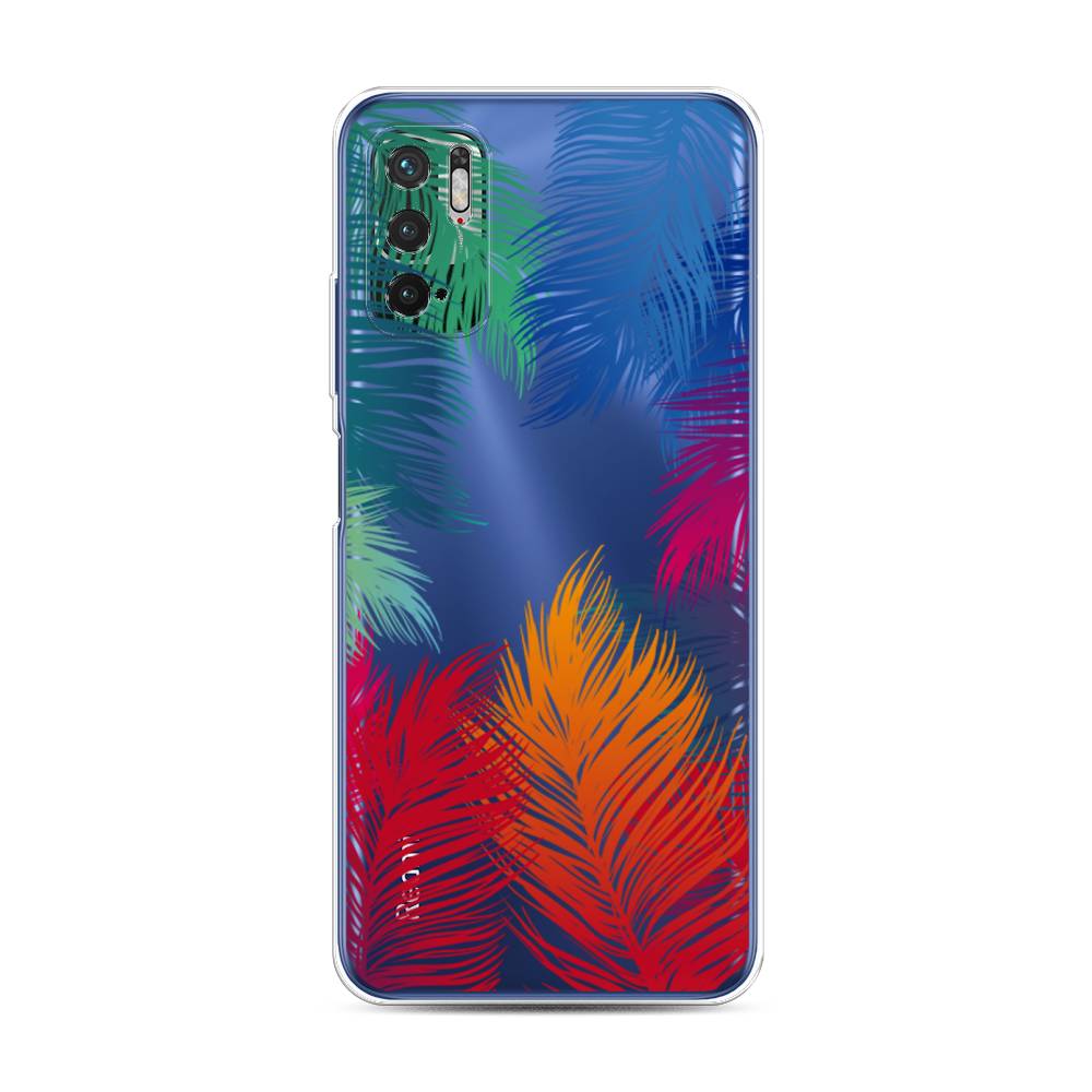 фото Силиконовый чехол "рамка из перьев" на xiaomi redmi note 10t awog