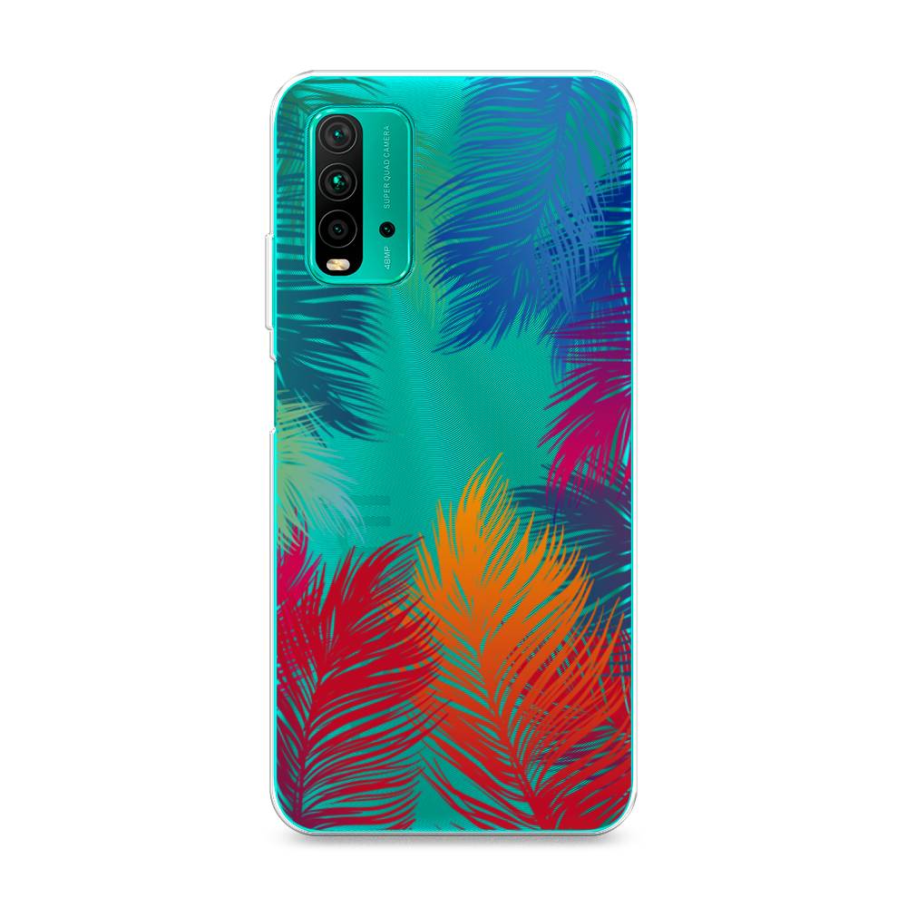 фото Силиконовый чехол "рамка из перьев" на xiaomi redmi 9t awog