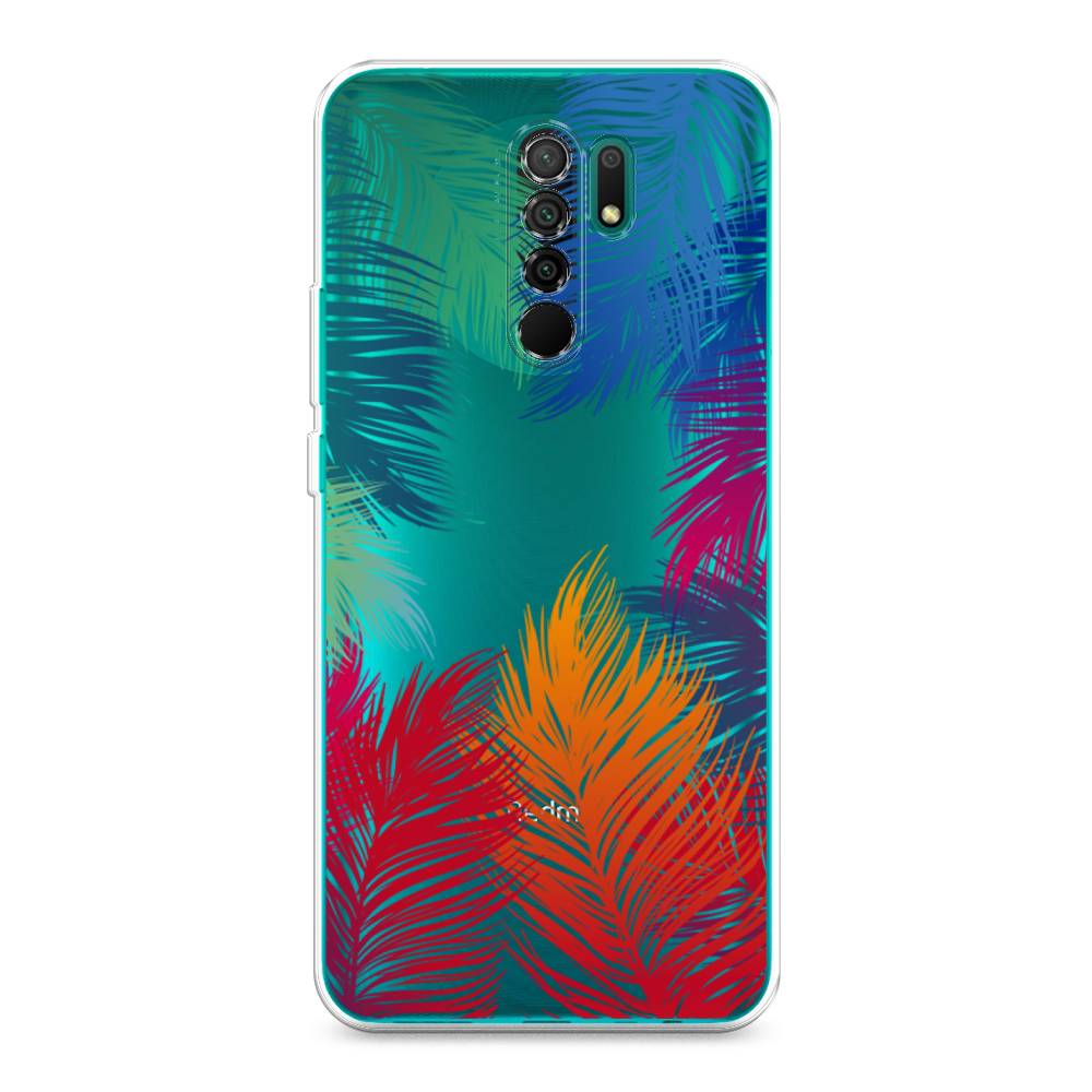 фото Силиконовый чехол "рамка из перьев" на xiaomi redmi 9 awog