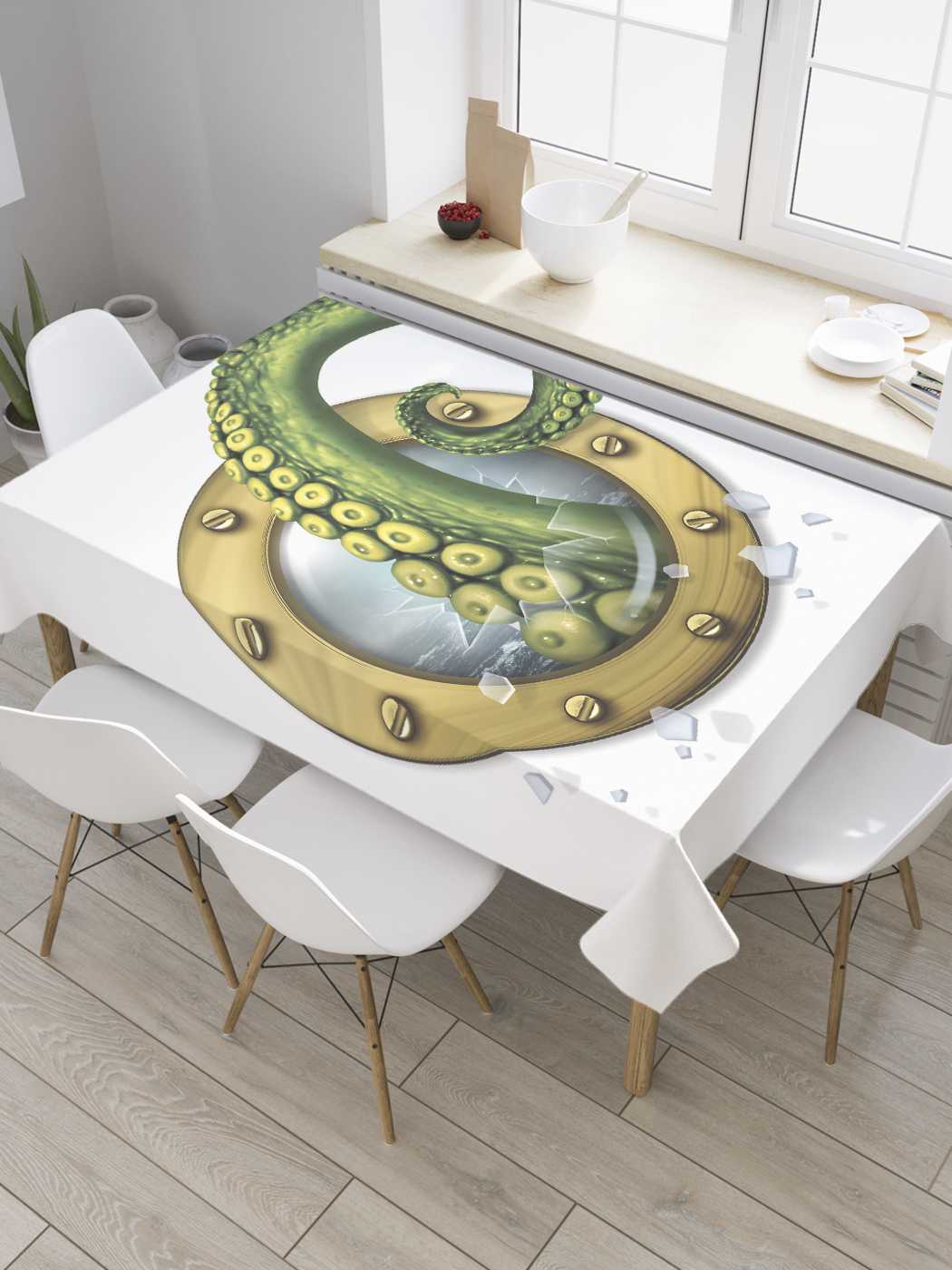 

Скатерть прямоугольная JoyArty "Щупальца в каюте" из сатена, 120x145 см, Серый, Щупальца в каюте