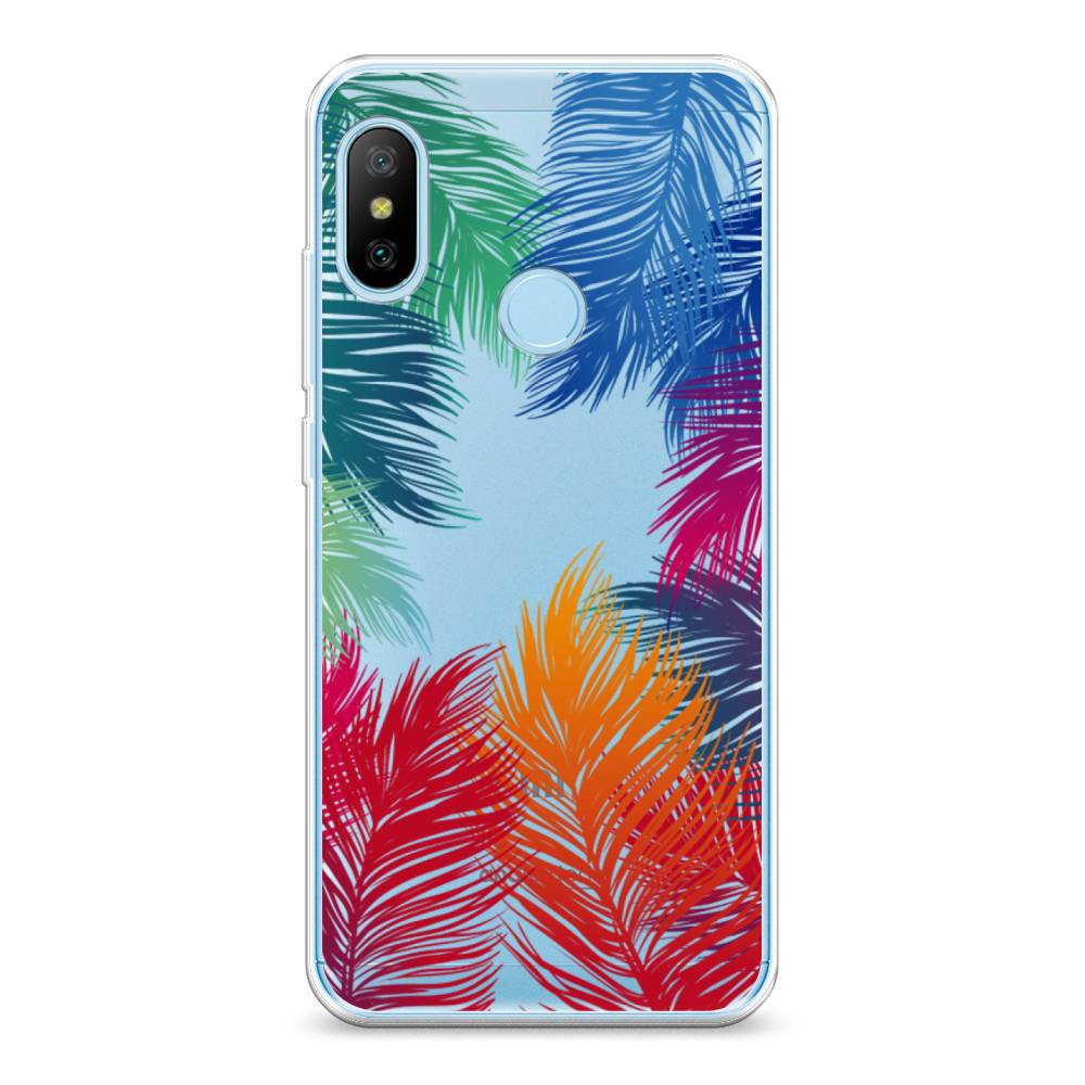 фото Силиконовый чехол "рамка из перьев" на xiaomi redmi 6 plus awog