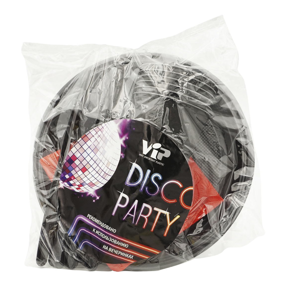 фото Набор одноразовой посуды vip disco party черный на 6 персон
