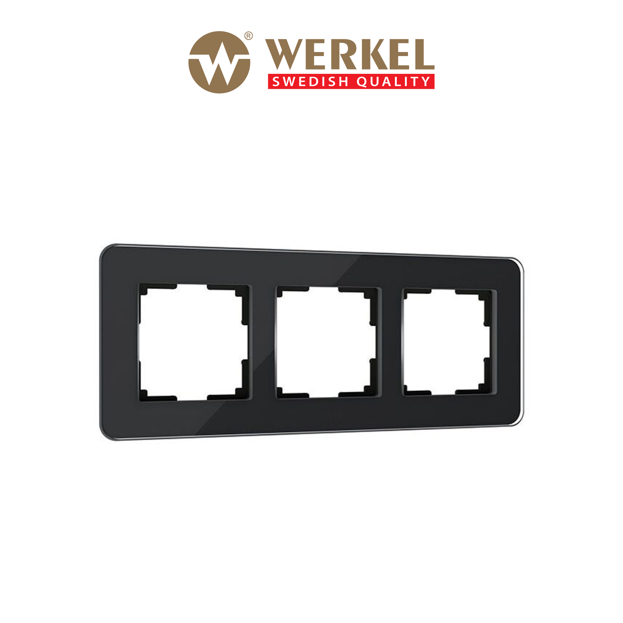 

Рамка для розетки / выключателя на 3 поста Werkel Elite W0032448 черный закаленное стекло, Elite