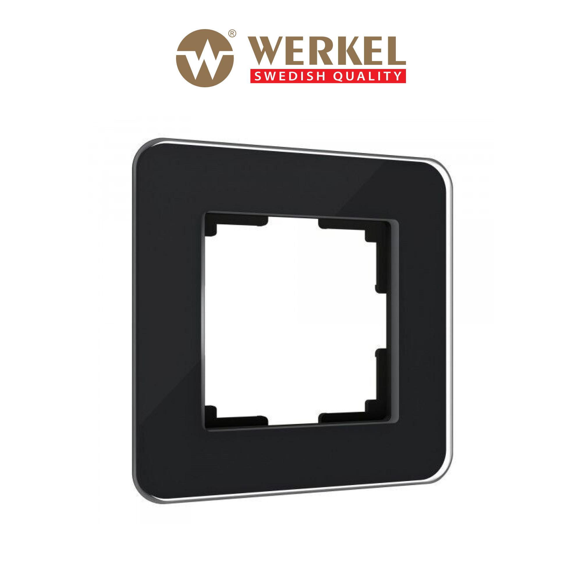 

Рамка для розетки / выключателя на 1 пост Werkel Elite W0012448 черный закаленное стекло, Elite