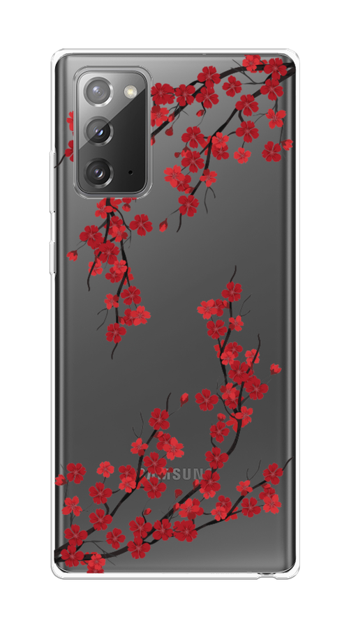 

Чехол на Samsung Galaxy Note 20 "Красная сакура", Красный;черный, 2100950-2